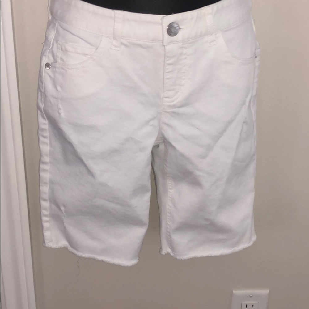 Justice white jean shorts